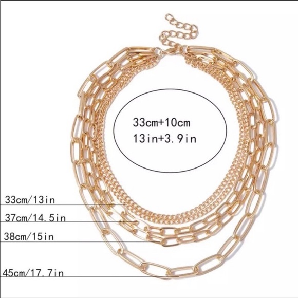 **Multi Layered Gold Chain Punk Choker Necklace - Picture 5 of 6